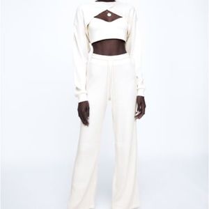 Zara ribbed wide leg pants